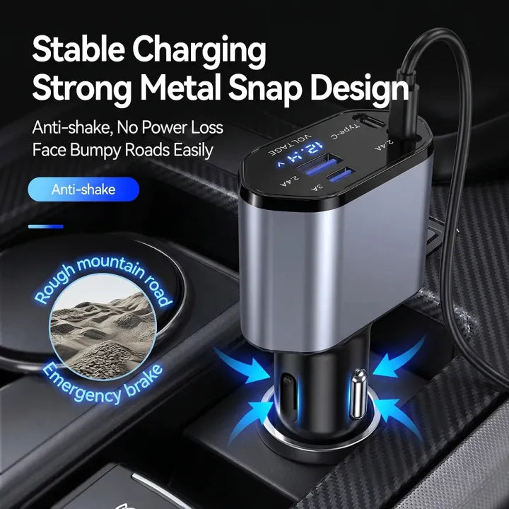 4-in-1 120W Fast Car Charger