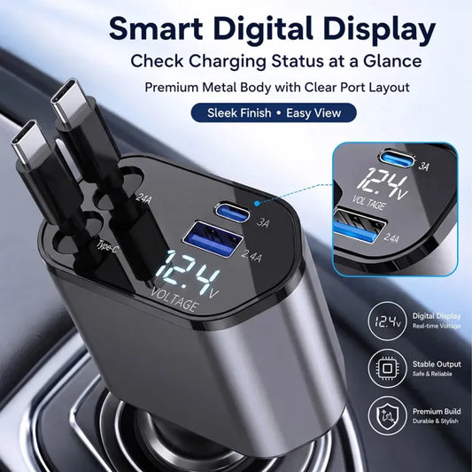 4-in-1 120W Fast Car Charger
